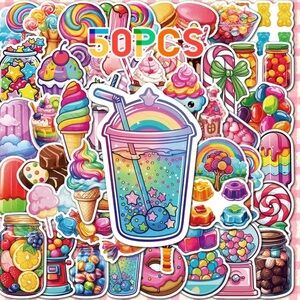 50PCS cartoon dessert colorful Sticker Collection NEW